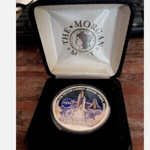 Space Shuttle Columbia Colorized 2003 $1 Silver Eagle US 1 oz .999 Silver RARE!
